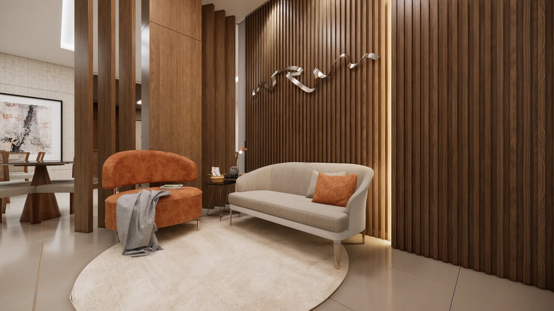 Recepção elegante · iluminação dimerizável
